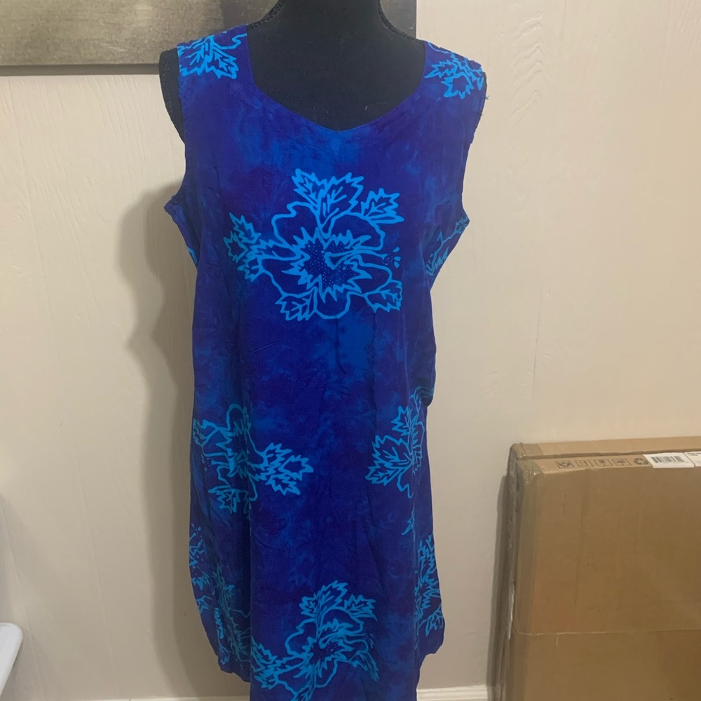 Peppermint Blue Floral Swim Coverup dress
